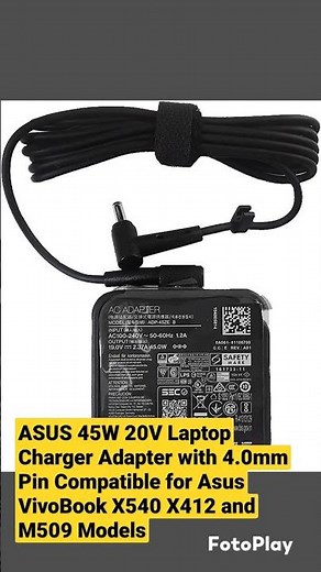 ASUS 45W 20V Laptop Charger Adapter with 4.0mm Pin Compatible for Asus VivoBook X540 X412 and M509