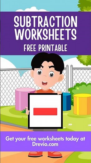 SUBTRACTION WORKSHEETS (FREE PRINTABLE)! Get your free worksheets today at Drevio.com