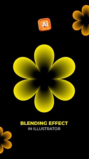 Make Flower By using Blending Effect in Adobe Illustrator #illustrator_tutorila #shorts #tutorial