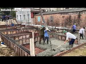 Techniques For Building A Solid House Foundation With Ssolid Reinforcement And Modern Concrete Pumps
