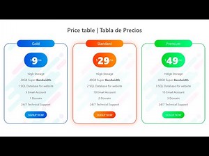 Crear tabla de precios con Html Css Bootstrap 4.5 | Tabla de precios responsive HTML5