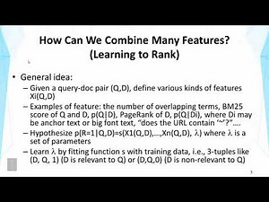 Lecture 34 — Learning to Rank -- Part 1 | UIUC
