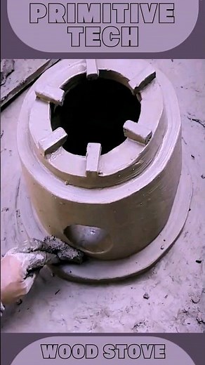 Build a Rustic Wood Stove Using Mud and a Paint Bucket | Complete Primitive Skills Guide 🚀 #shorts