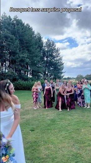 Bouquet toss surprise proposal#wedding #bride #proposal #bouquet #love #surprise #happy #foryou