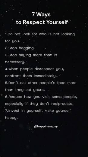 7 Ways to Respect Yourself