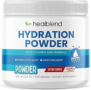 healblend Hydration Powder - Electrolytes Drink Mix with Magnesium, Zinc, Real Pink Himalayan Salt, Vitamin C, B Complex for Endurance & Energy