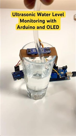 Ultrasonic Water Level Monitoring with Arduino and OLED #arduino #electronics