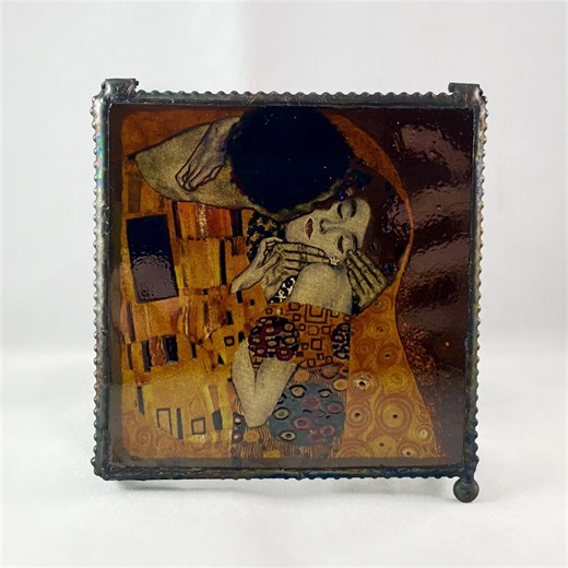 Klimt The Kiss Art Glass Keepsake Jewelry Box