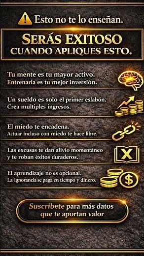 ⚠️ NO TE LO ENSEÑAN: 5 reglas para ser EXITOSO y crear INGRESOS #éxito #mentalidad #motivacion
