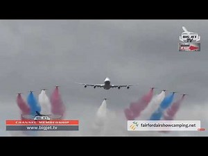 747 flypast with Red Arrows! Rare footage of retro BA ‘BOAC’ 747 at RIAT 2019