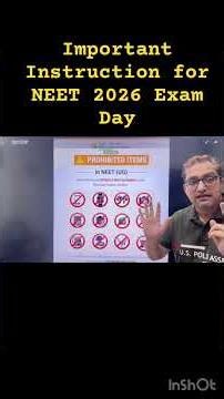 neet 2026 exam day instructions, #neet #neet2026 #neetcoachings #allen #pw #neetaspirents