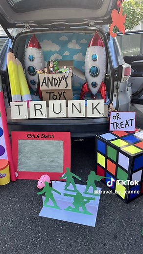 Our Toy Story Trunk or Treat theme! It was a big hit!! (mostly with the adults 😂) #toystory #trunkortreat #disneyadult #crafting #pinterestinspo