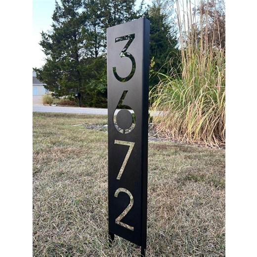 Metal Address Sign for House / Modern Metal Address Plaque / Metal Address Sign for Yard / Metal House Numbers / House Number Sign - Etsy