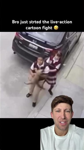 Bro just started a live-action cartoon fight! 🤣