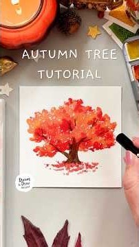 🍁 How to Paint an Autumn Tree 🍂 Easy Watercolor Tutorial