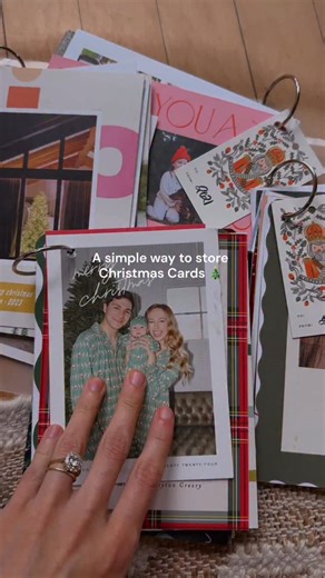 Karissa Widder | A simple way to store Christmas cards! 🎄💌 I use a hole punch and a binder ring to store each years cards. It’s simple & you can see both... | Instagram