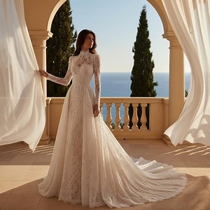 Long Sleeve Lace Wedding Dress Modest Bridal Gown Spring Summer Bride Outfit Elegant Ceremony Dress Bridal Shower Mothers Day Gift - Etsy Australia