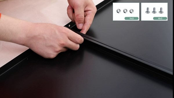 Metal Storage Cabinet with Lockable Doors, 2 Adjustable Shelves for Home Office, Garage (Black, 35 inch)