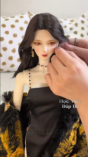 Changing my BJD doll into an elegant party outfit/Thay đồ cho búp bê đi dự tiệc #doll #dress #barbie
