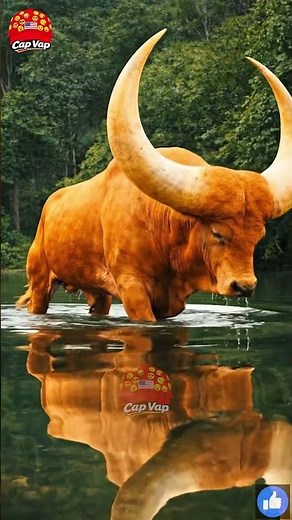 Golden Bull Walking on Water 😳 Real or CGI? #shorts #viral #wildlife