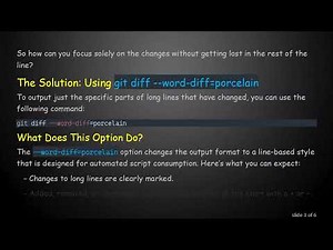 How to Use git diff to Output Only the Changes in Long Lines