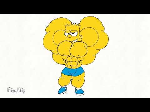 The Simpsons Bart Simpson Muscle Growth Pecs Bounce Flexing by Broozerpuncher