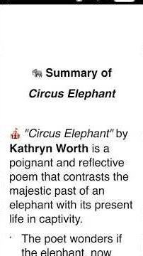 Circus Elephant Summary