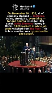 November 10, 1933: Germany stopped for Hitler's speech. A nation hypnotized.