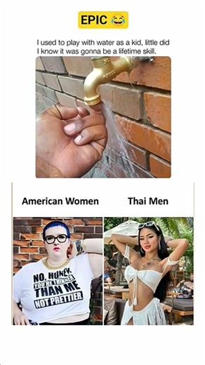 “Childhood water skills unlocked 😂💧.” #funny #usa #shorts #skills #nostalgia #memes #thailand