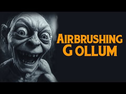 Airbrushing Gollum 70mm x 90 mm