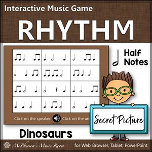 Interactive Rhythm Game Half Notes Reveal the Secret Picture {Dinosaurs}