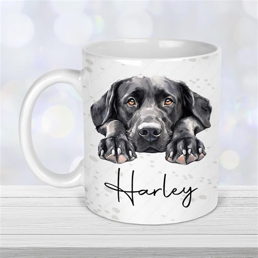 Personalised Black Labrador Dog Mug, Mug & Coaster Set, Dog Lover Gift - Etsy UK