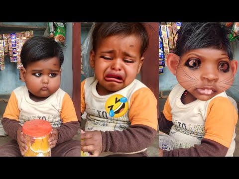 Funny baby reaction. (face filter prank compilation ) so satisfying so cute 🥰