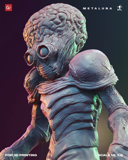 A cult alien from the golden age of retro sci-fi has arrived on Gambody 👽 The Metaluna Mutant STL files bring the iconic alien mutant from the classic 1955 sci-fi film This Island Earth straight into the world of 3D printing - eerie, unforgettable, and pure old-school sci-fi horror. This Metaluna Mutant 3D printing model is designed as a striking sci-fi creature and a true centerpiece among 3D models of movie characters. Start the print and let this legendary extraterrestrial claim its place in