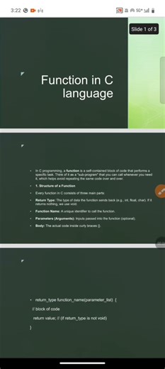 function in C programming language