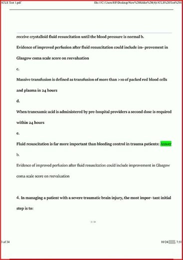 Atls Test 1 Actual Questions And Verified Answers 100 Guaranupdate video
