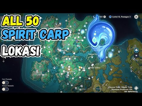 ALL 50 Spirit Carp Lokasi |【Genshin Impact】