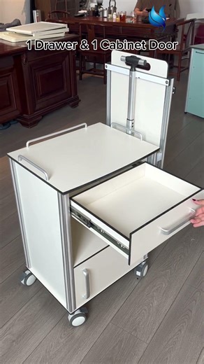 Wooden Hospital Bedside Cabinet with Foldable Side Table #medicalequipment #hospital