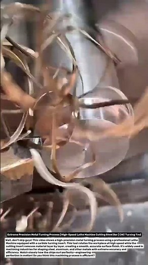 Extreme Precision Metal Turning Process | High-Speed Lathe Machine Cutting Steel Bar.