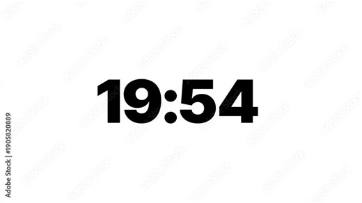 20 minute from to 19 minute Countdown time on transparent background. Countdown timer with alpha channel animation.Reminders,productivity, deadlines,presentations,time management concept.