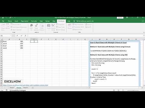 How to Rank Data with Multiple Criteria in Excel