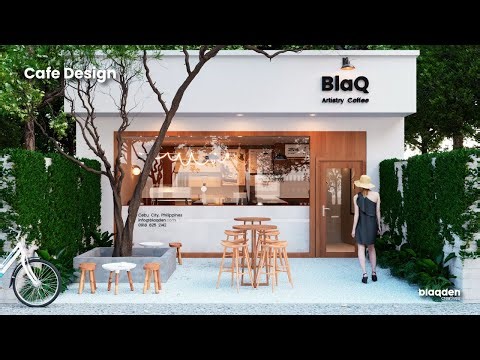 10x7m Modern Minimalist Tropical Café Design | Small Coffee Shop with Outdoor Seating
