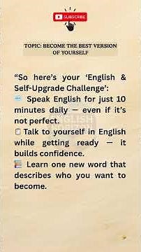 Become the Best Version of Yourself | Graded Reader level 1 | Improve English Fluency #shorts