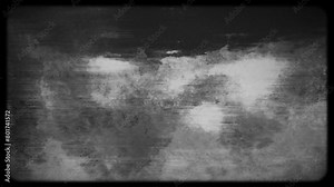 Fast moving images in black and white on retro style background with frame