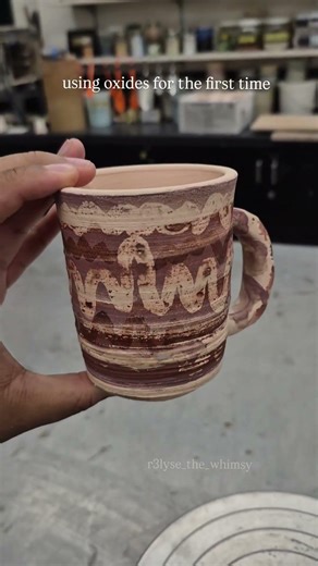 using wax and oxides to create a layered effect #ceramics #pottery #handmadepottery #art #viral