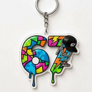 Six Seven Keychain or Necklace : 67 Meme, Backpack Charm, Birthday Gift Set, Bulk Mini Gifts for Kids - Pop Lightning - Etsy