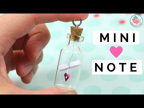 Valentine's Day Crafts - DIY Hearts in Jar & Note in Glass Bottle Vial - Miniature Charm Gift Idea