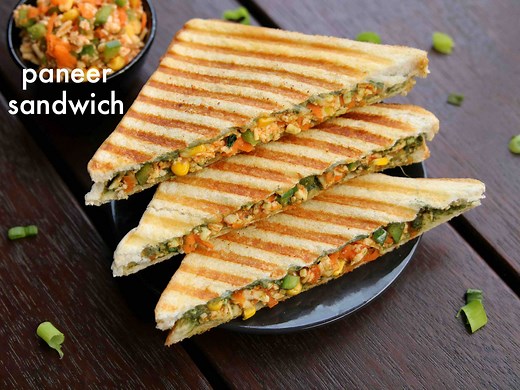 paneer sandwich recipe | how to make grilled paneer sandwich recipe