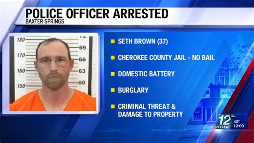 Baxter Springs officer charged with domestic violence crimes