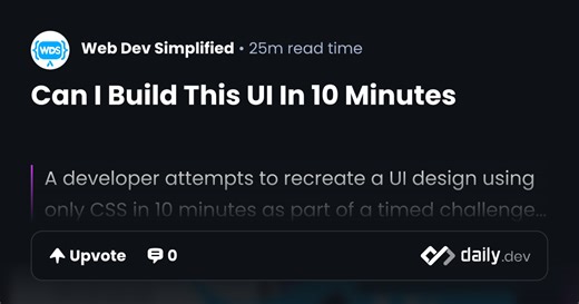 Can I Build This UI In 10 Minutes | daily.dev